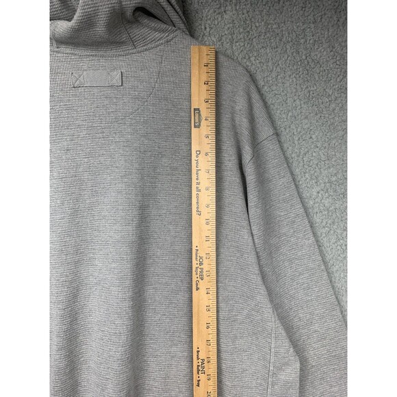 Duluth Trading Co Hooded Henley Shirt Mens 2XL Burly Gray Waffle Knit Thermal - Picture 8 of 14
